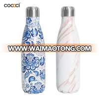 750ml Custom Double wall insulated stainless steel thermos vacuum flask cola shape sport water bottle