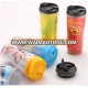 Wholesale double wall plastic starbucks tumblerwith pp lid,insert paper tumbler starbucks for promotion