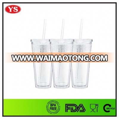 24oz bpa free double wall plastic tumbler cup with bling