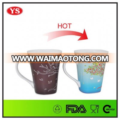 450 ml Promotional ceramic changing color mug with big handle